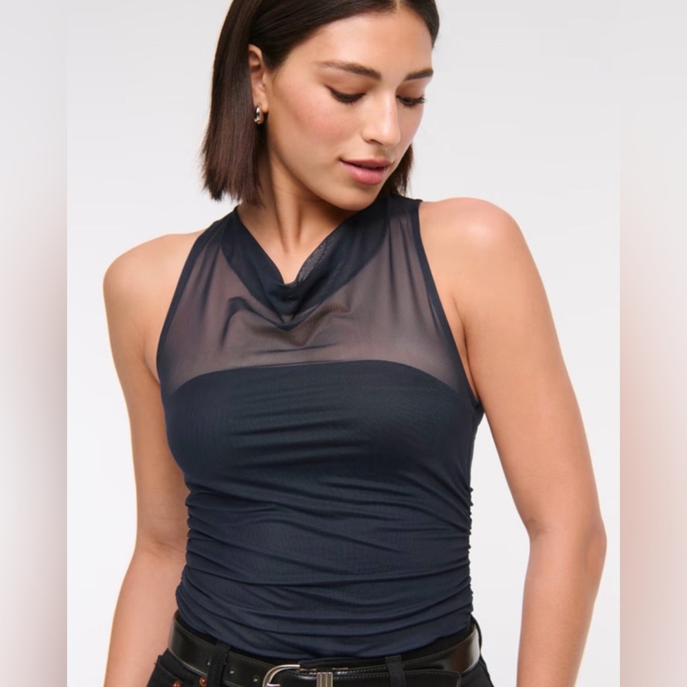 Abercrombie Women’s New with Tags Cow Neck Mesh Bodysuit